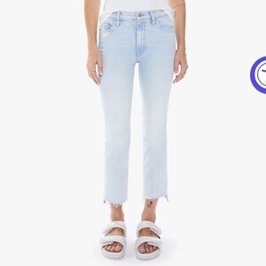 MOTHER - THE INSIDER CROP STEP FRAY - SMOOTH SAILING sz 28 light wash